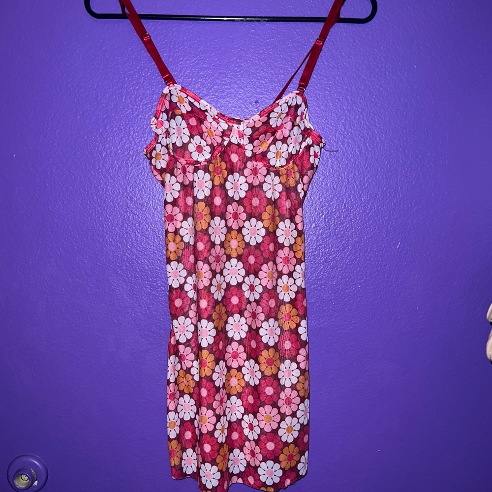 SheIn Pink Floral Slip Dress